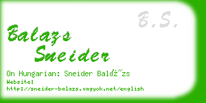 balazs sneider business card